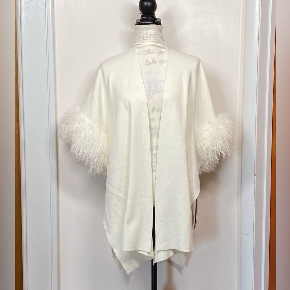 Gorski Knit Wool Vest With Mongolian Lamb Cuffs